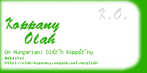 koppany olah business card